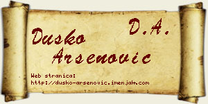 Duško Arsenović vizit kartica